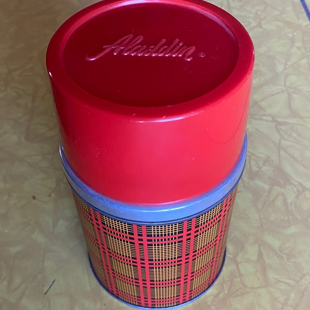 Aladdin Red and Black Plaid Thermos